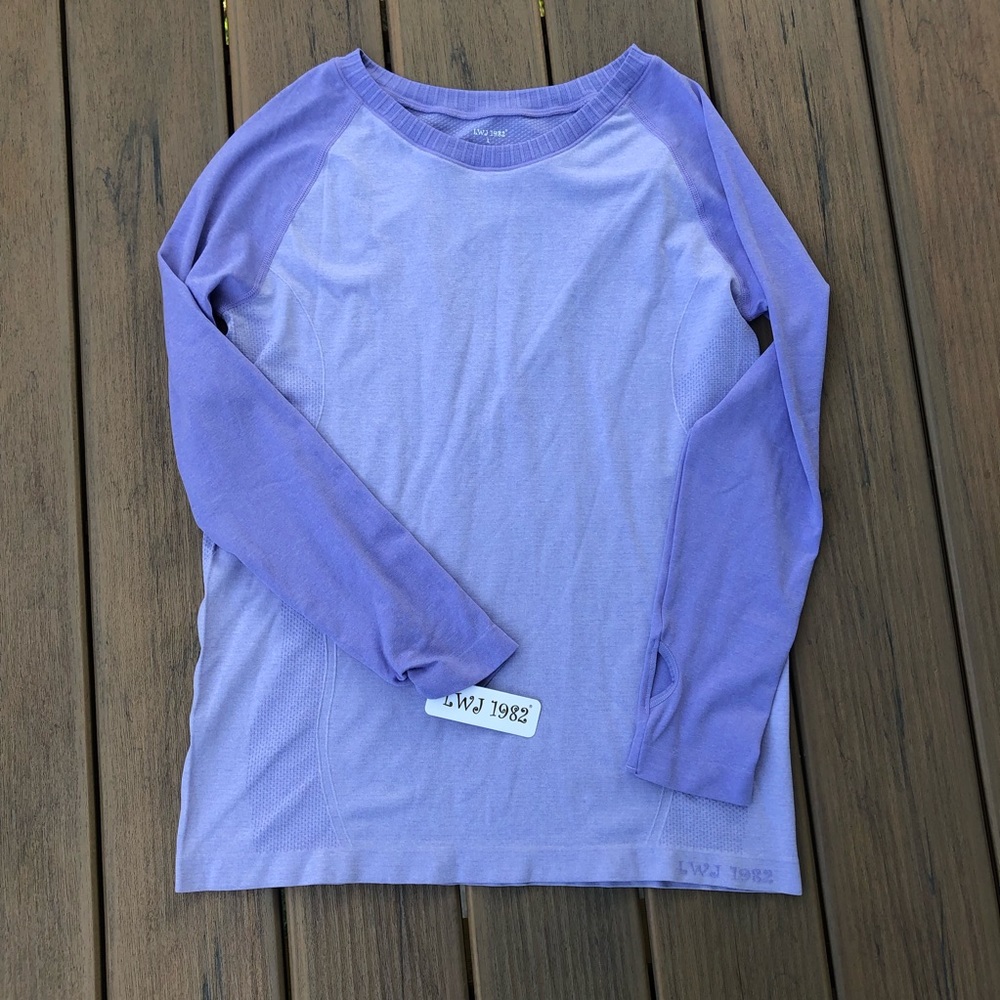 NWT. Purple LWJ 1982 Long Sleeve Seamless Top